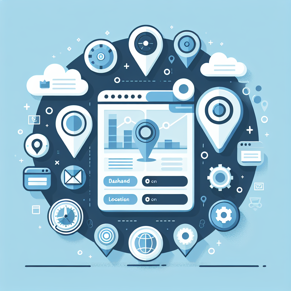 Local SEO implementation strategy showing on-page optimization, content marketing with geographic focus, and keyword performance measurement framework