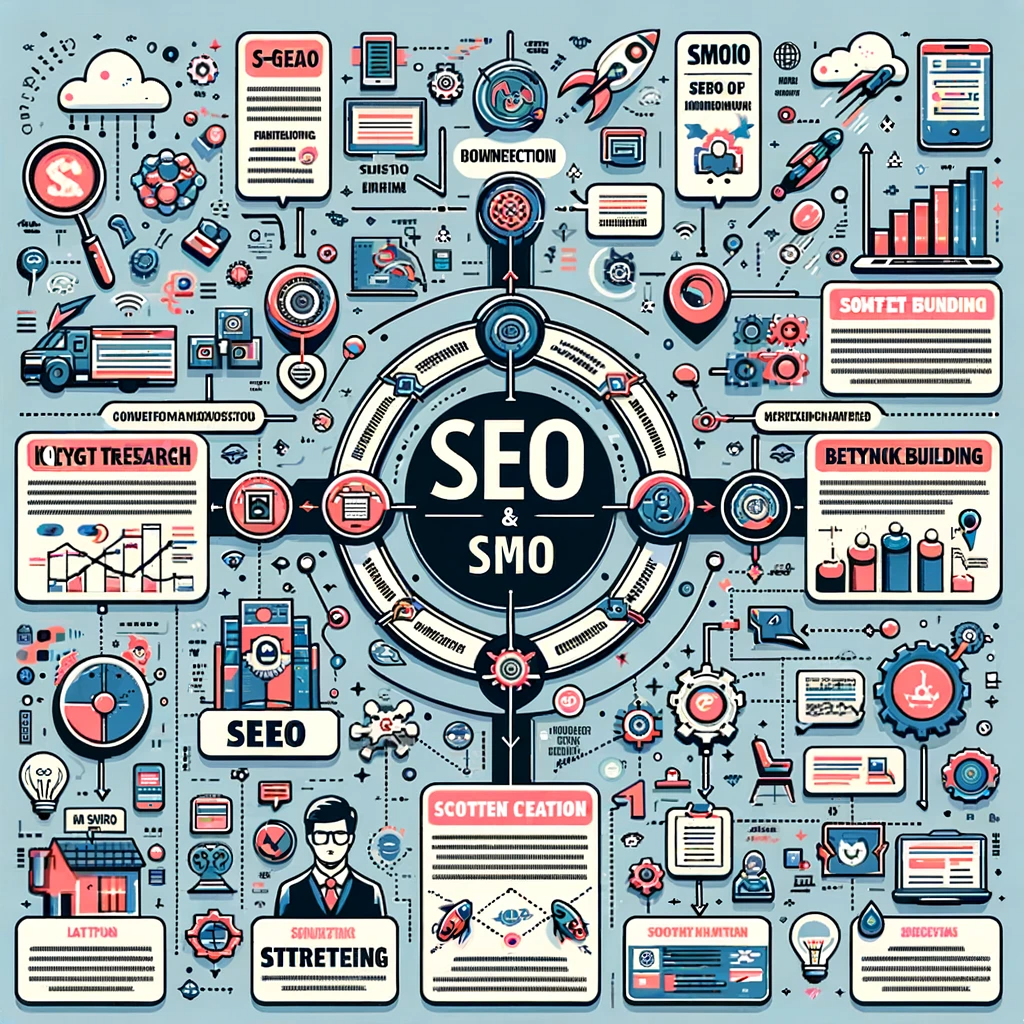 Infographic detailing key strategies for effective SEO and SMO.