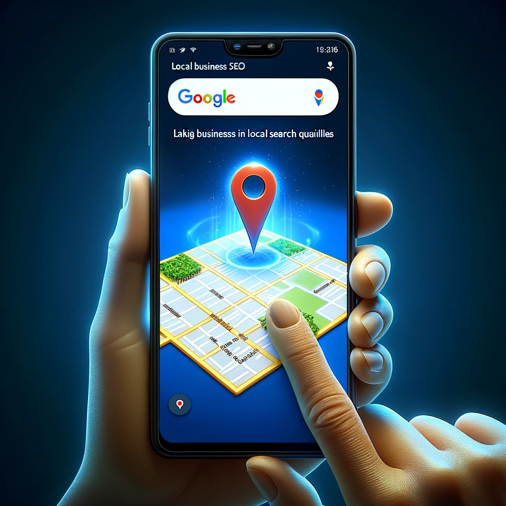 Local search results for businesses on Google Maps displayed on a mobile phone.